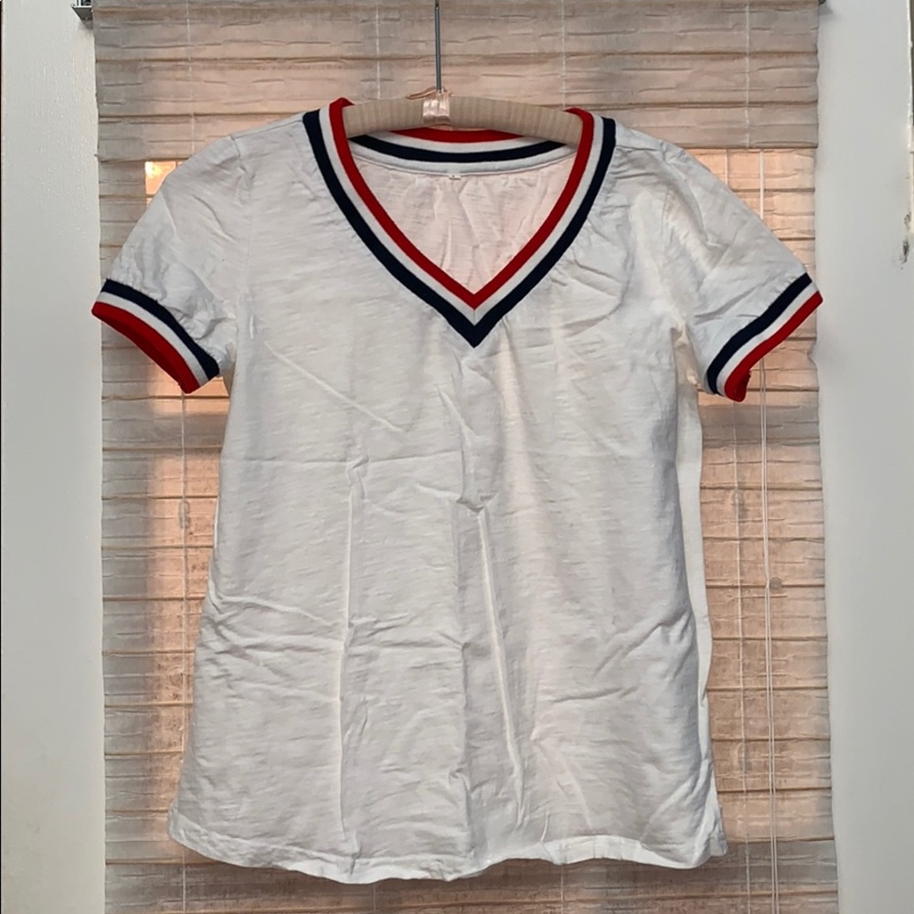White V-Neck Top